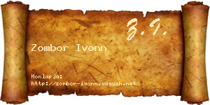 Zombor Ivonn névjegykártya